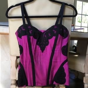 Bebe Corset style top fuschia